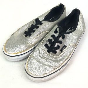 Vans Silver Glitter Sneakers Shoes lace up Women’s 5.5